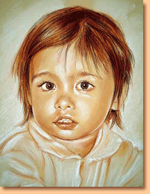 portrait aux pastels